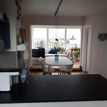 Gezellig Centraal Gelegen Penthouse شقة أوستيند
